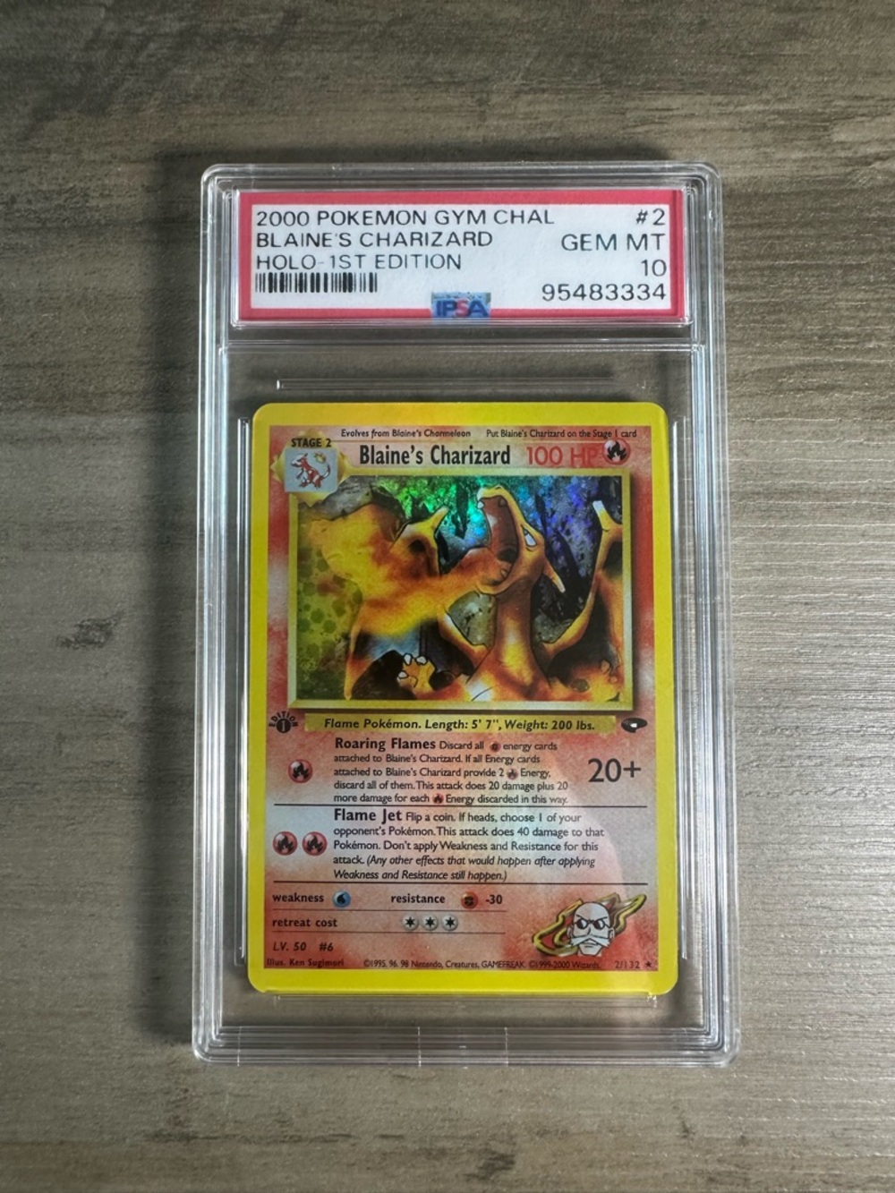 Blaine's Charizard 1st Edition Holo 2000 Pokemon Gym Chal #2 Gem Mint 10 Novelty